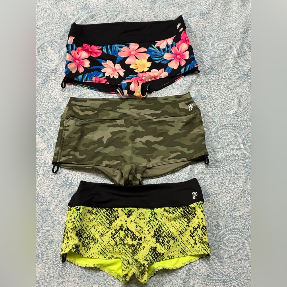 Victoria's Secret Pink Camo and Black Shorts Set